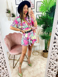 Completo etnico Short e Giacca base Fucsia