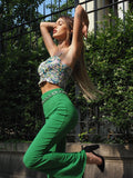 Pantalone a zampa verde
