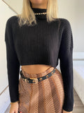Maglione crop nero