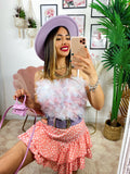 Gonna con balza e cuori asimmetrica