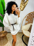 Maxi felpa easy bianca