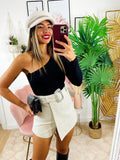 Short bianco glitterato
