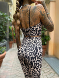 Completo animalier top e pantalone