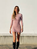Abito a trecce schiena aperta rosa