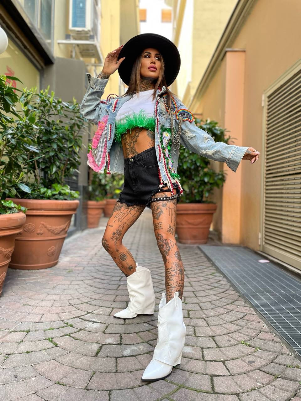 Giaccone di jeans pop