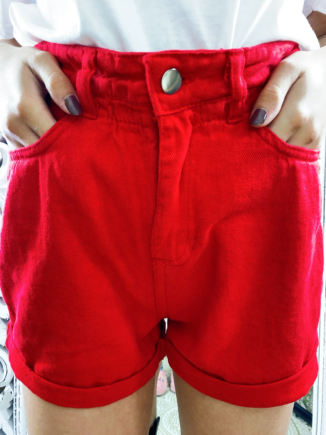 Short a caramella rosso