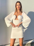 Abito sensual manica lunga bianco