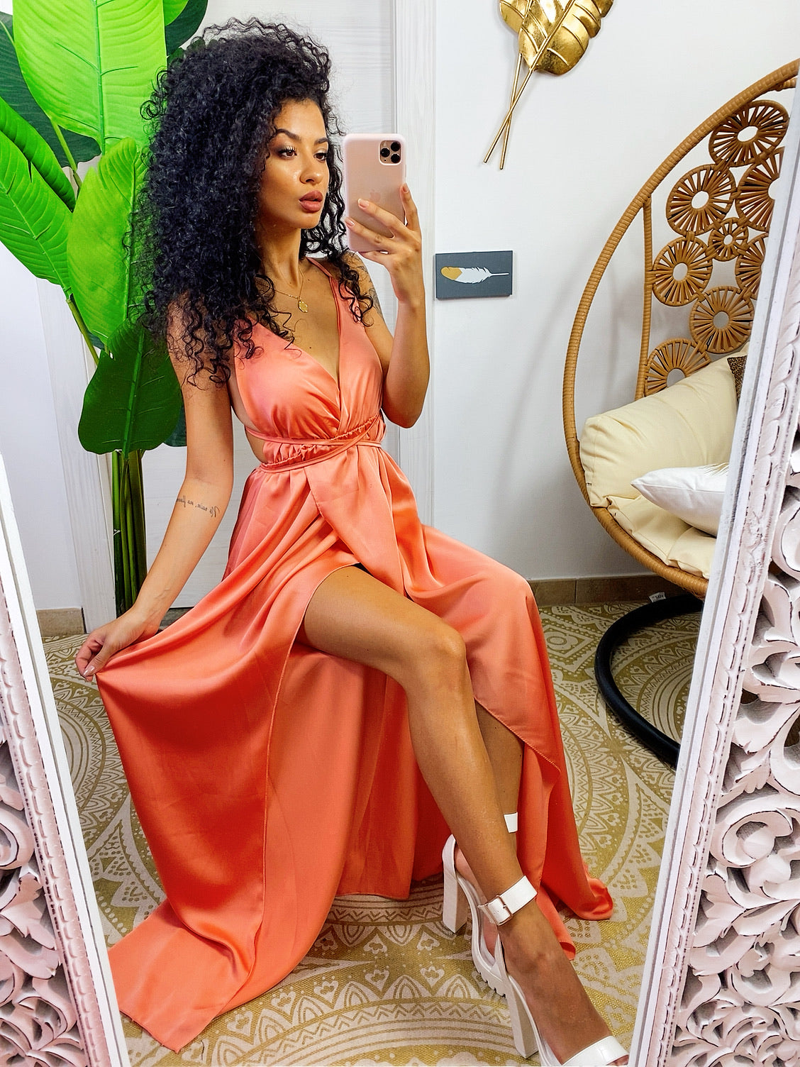 Dress Afrodite pesca