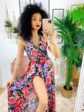 Dress Afrodite fiori Fuxia