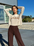 Pantalone di lana ampio marrone