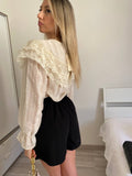 Camicia in pizzo beige