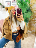 Cappotto corto Teddy camel