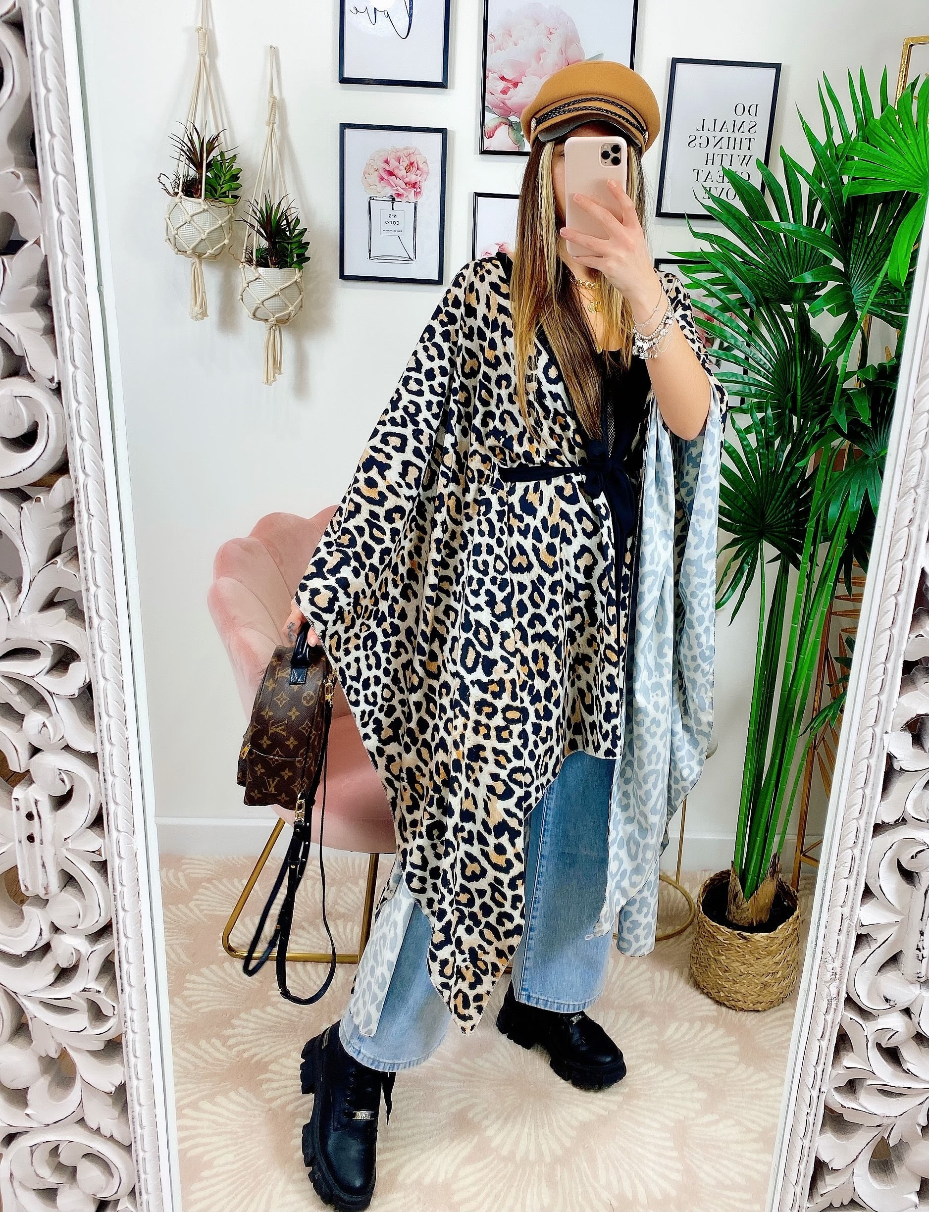 Maxi cardigan a fantasia maculato