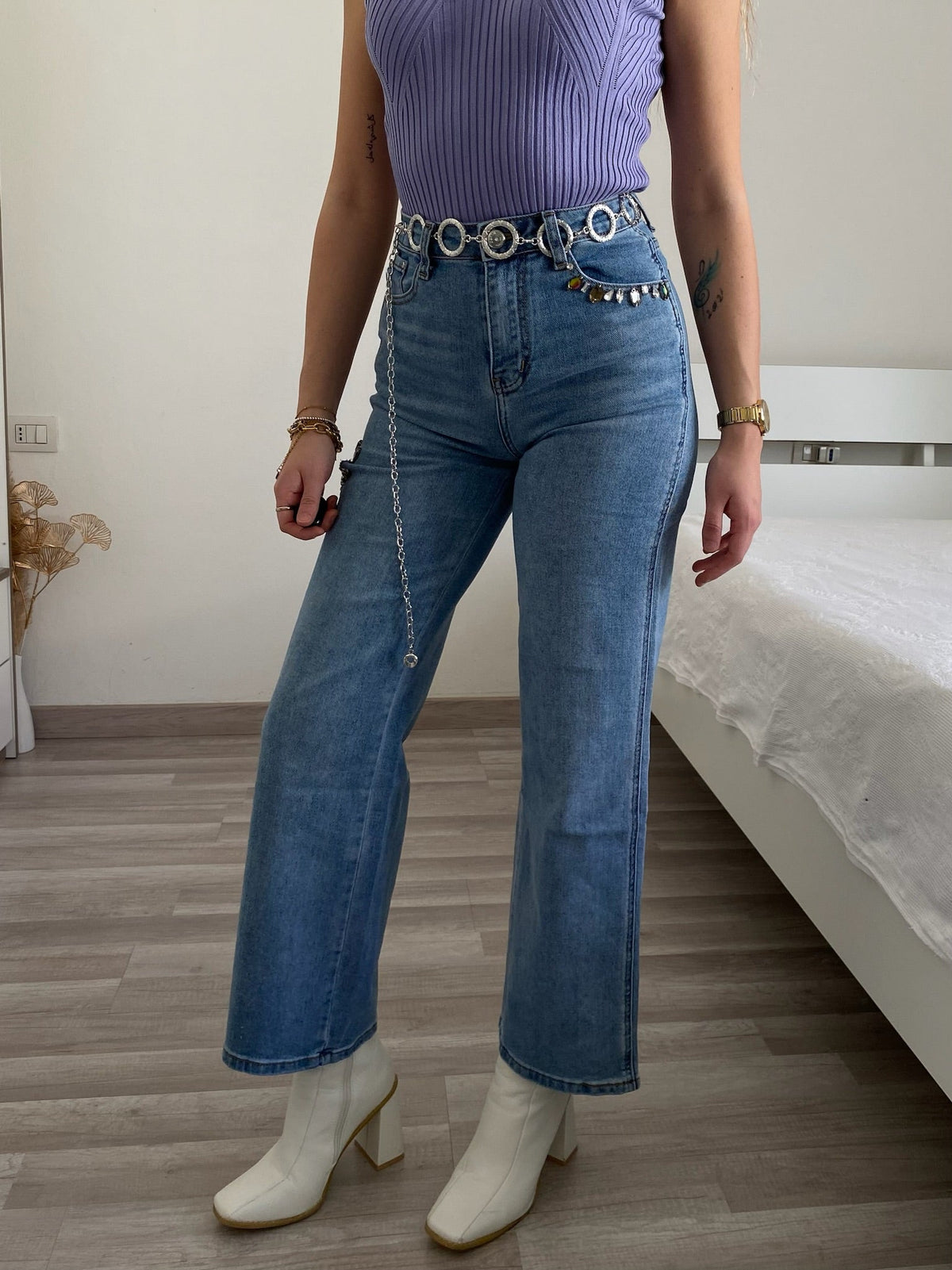 Jeans a zampa con cuore