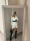Blazer bianco con catene oro