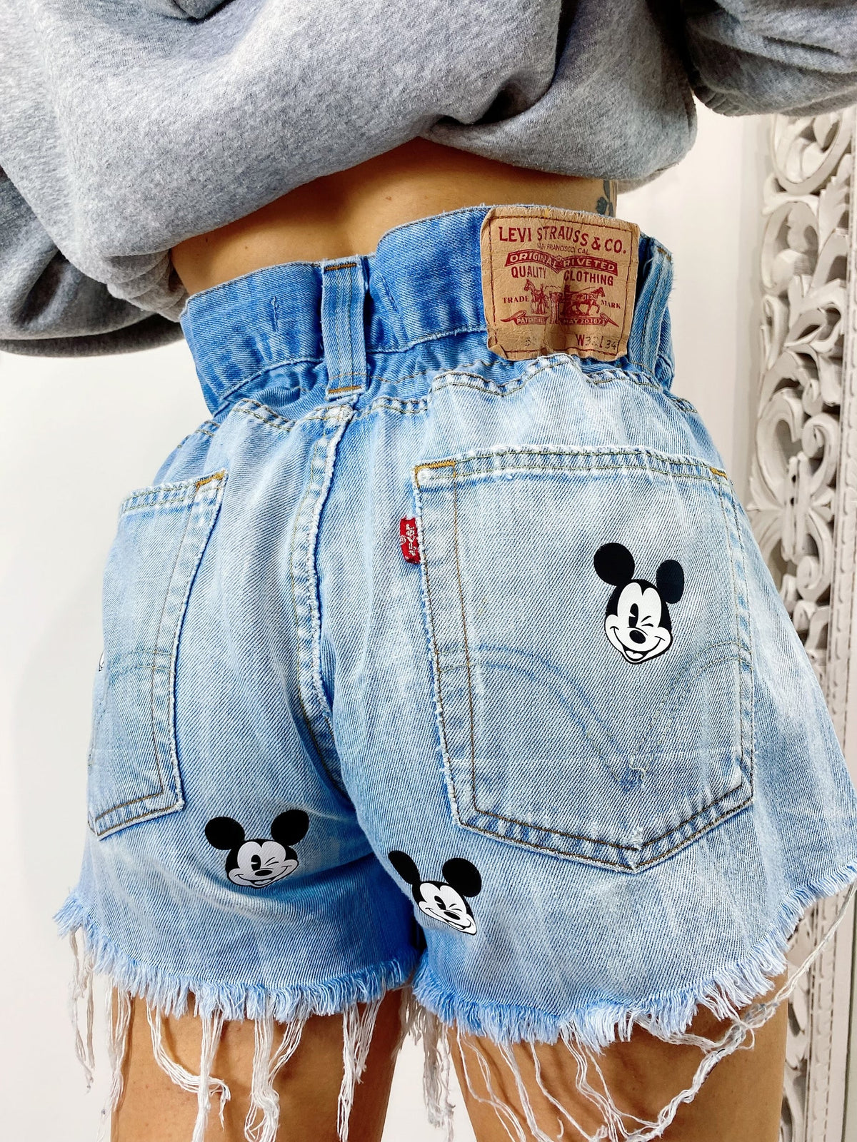 Short Levi’s Vintage con stampa topolino bagno chiaro