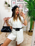 Tutina bianca con borsetta