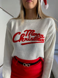 Maglione Merry Christmas bianco
