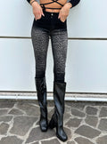 Jeans skinny animalier nero