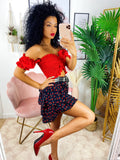 Top arricciato rosso