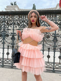 Abito in tulle con cintura