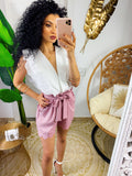Short con fiocco orlo ondulato
