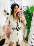 Tutina beige con borsetta