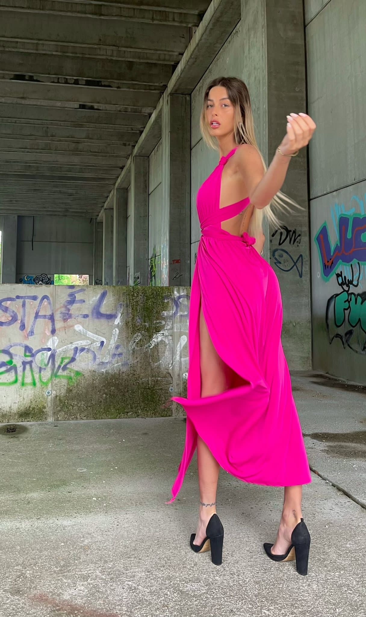 Dress Red Carpet con due spacchi
