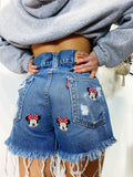 Short Levi’s Vintage con stampa topolina bagno sfrangiato bagno medio