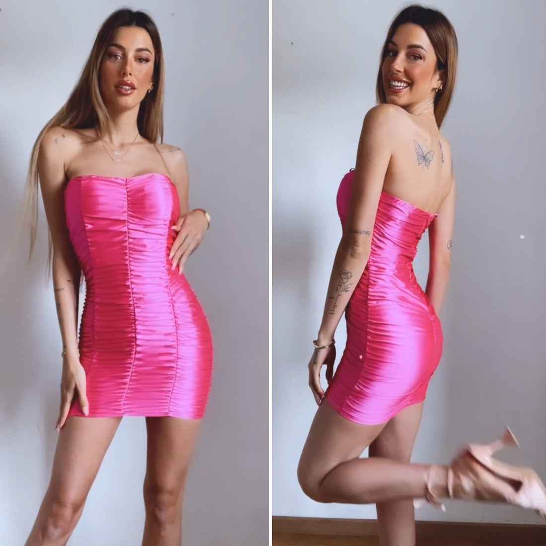Abito a fascia Fuxia