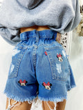 Short Levi’s Vintage stampa topolina con strappi