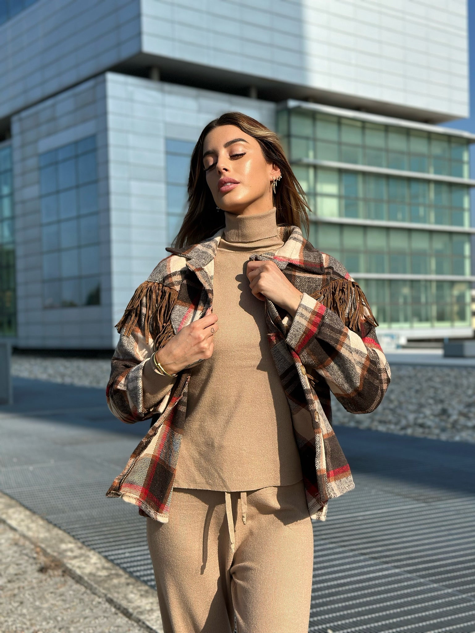 Giacca con frange nude