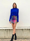 Gonna in tweed Fuxia blu