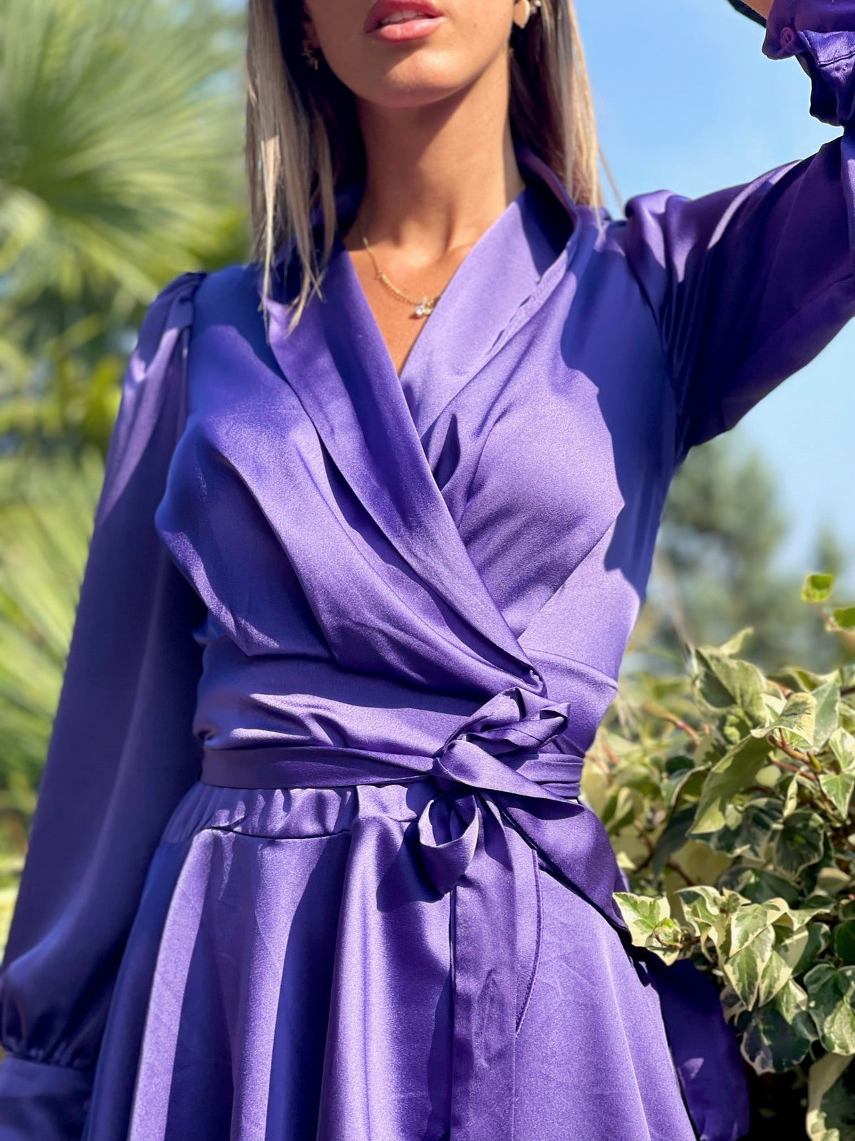 Abito in raso purple