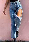 Jeans con maxi spacco