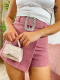 Short rosa glitterato