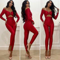 Tuta aderente rossa con spilla silver
