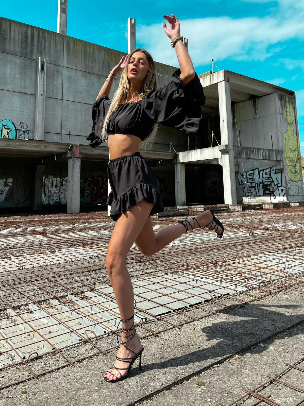 Completo due pezzi Nero