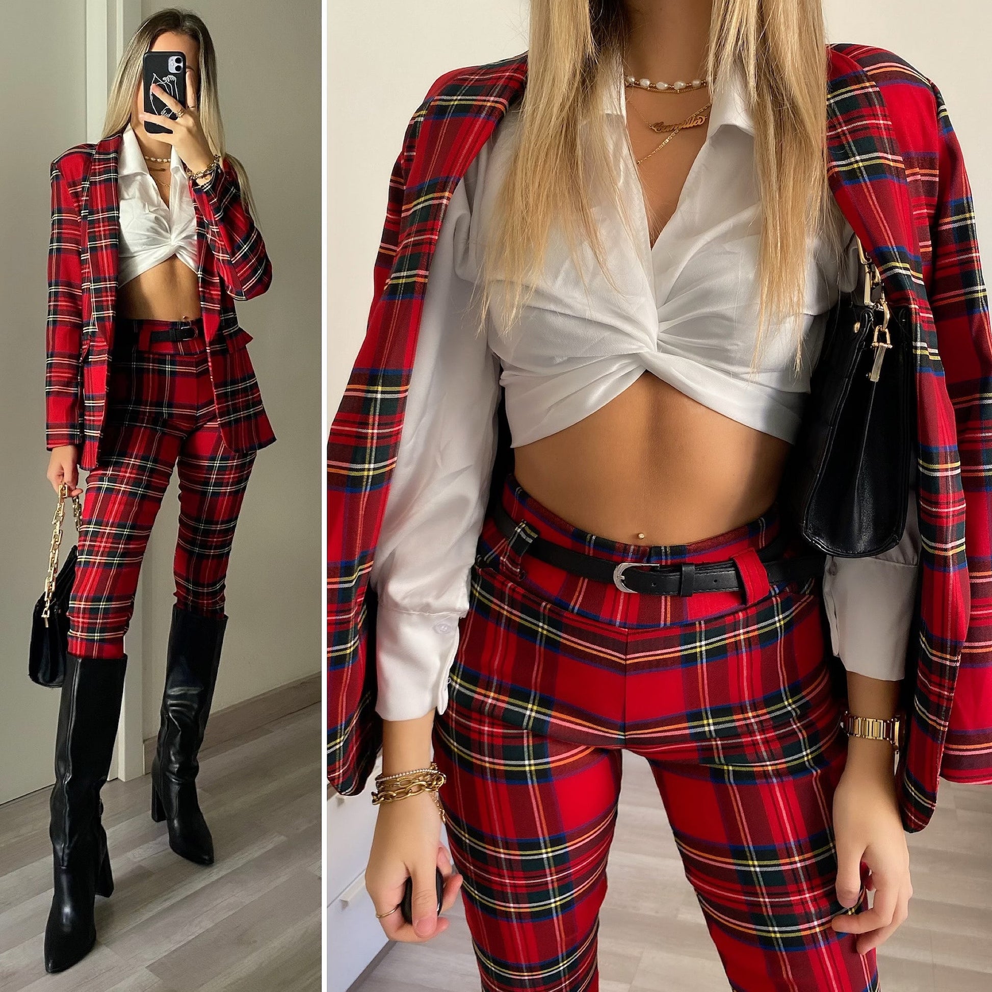 Set giacca e pantalone scozzese