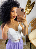 Top bianco con bottoncini