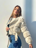 Giaccone beige con pelo morbidissimo