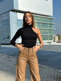 Top monospalla nero