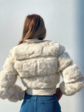 Giaccone beige con pelo morbidissimo