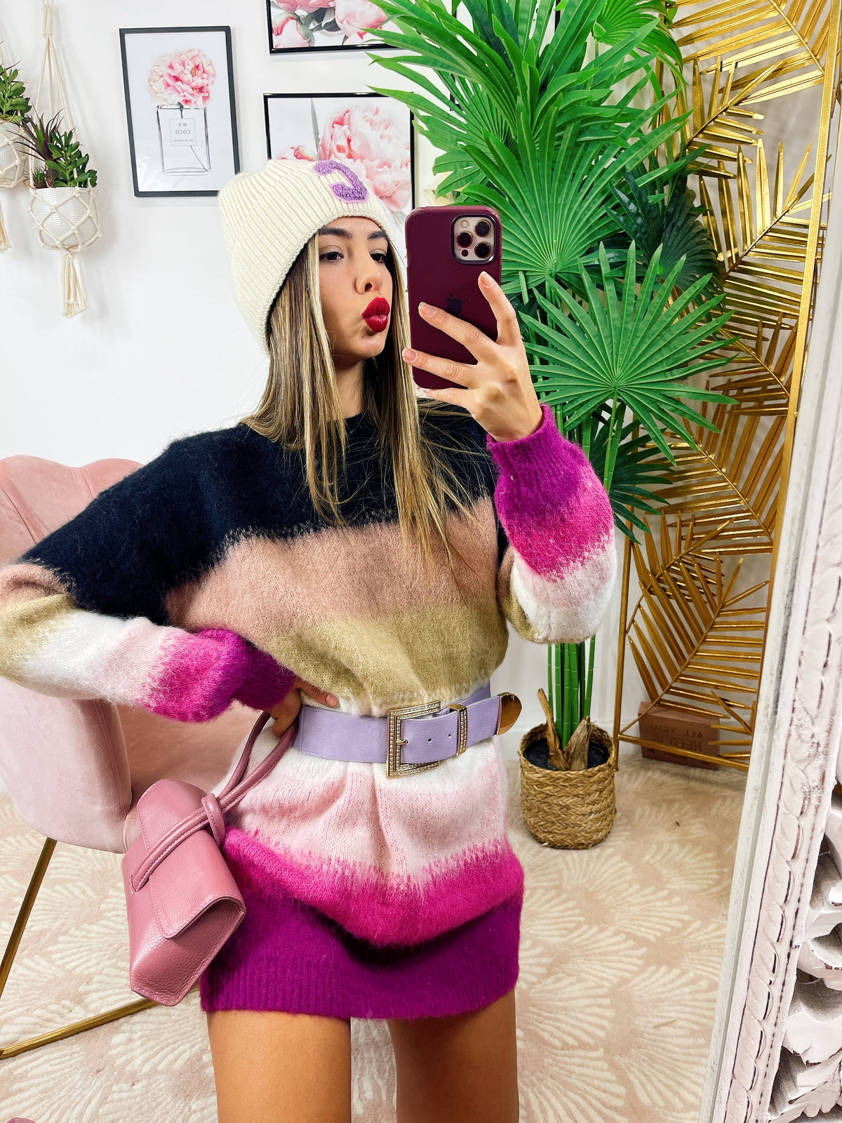Maxi maglione colorato