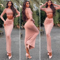 Completo rosa polvere top e gonna Jasmine
