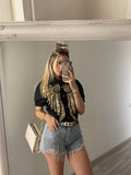 Camicia nera con ricami oro