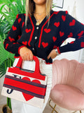 Cardigan gioiello con cuori