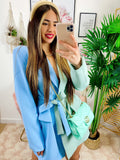 Abito Blazer Verde/Celeste