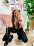 Bomber crop a rombi Rosa