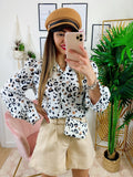 Camicia maculata con borsetta Bianca